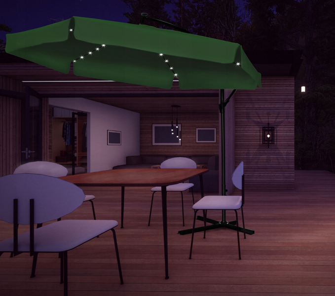 Зонтик садовый 300 см GardenLine GAO1510 с LED-подсветкой, зеленый GAO1510 фото