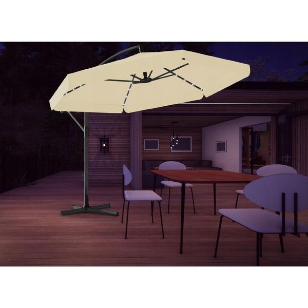 Зонтик садовый Garden Line BANANA GAO1503 300&times;250 см с LED-подсветкой, бежевый GAO1503 фото
